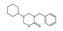 3-benzyl-5-cyclohexyl-1,3,5-thiadiazinane-2-thione结构式