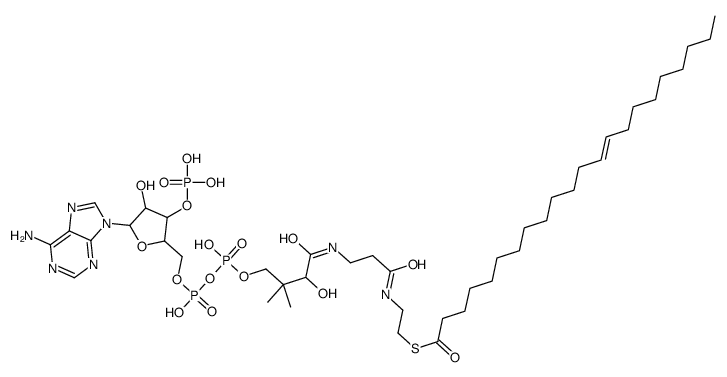 S-[2-[3-[[4-[[[5-(6-aminopurin-9-yl)-4-hydroxy-3-phosphonooxyoxolan-2-yl]methoxy-hydroxyphosphoryl]oxy-hydroxyphosphoryl]oxy-2-hydroxy-3,3-dimethylbutanoyl]amino]propanoylamino]ethyl] (Z)-docos-13-enethioate结构式