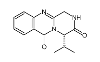 (4S)-4-isopropyl-1,2,3,4-tetrahydro-5H-pyrazino[2,1-b]quinazoline-3,6-dione结构式