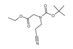 N-tert-butoxycarbonyl-2-(2-cyanoethyl)aminoacetic acid ethyl ester structure