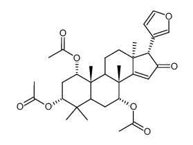 (13α,17α)-1α,3α,7α-Tris(acetyloxy)-21,23-epoxy-4,4,8-trimethyl-24-nor-5α-chola-14,20,22-trien-16-one structure