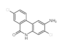 6(5H)-Phenanthridinone,2-amino-3,8-dichloro-结构式