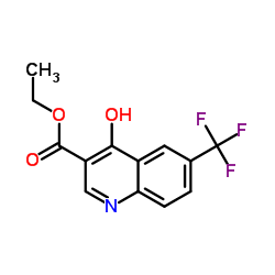 4-羟基-6-三氟甲基喹啉-3-甲酸乙酯结构式