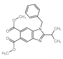 1H-Benzimidazole-5,6-dicarboxylicacid, 2-(1-methylethyl)-1-(phenylmethyl)-, 5,6-dimethyl ester picture