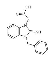 (3-苄基-2-亚氨基-2,3-二氢-1-苯并咪唑)-乙酸结构式