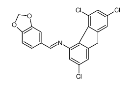 1-(1,3-benzodioxol-5-yl)-N-(2,5,7-trichloro-9H-fluoren-4-yl)methanimine Structure