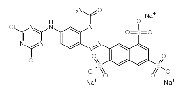 trisodium 7-[2-[(aminocarbonyl)amino]-4-[(4,6-dichloro-1,3,5-triazin-2-yl)amino]phenyl]azo]naphthalene-1,3,6-trisulphonate picture