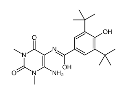 Benzamide,N-(6-amino-1,2,3,4-tetrahydro-1,3-dimethyl-2,4-dioxo-5-pyrimidinyl)-3,5-bis(1,1-dimethylethyl)-4-hydroxy-结构式