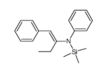 Phenyl-{1-[1-phenyl-meth-(Z)-ylidene]-propyl}-trimethylsilanyl-amine结构式