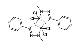 5,5,10,10-tetrachloro-1,6-dimethyl-3,8-diphenyl-1,5,6,10-tetrahydro-5λ5,10λ5-[1,3,2,4]diazadiphospheto[2,1-c,4,3-c']bis[1,2,4,3]triazaphosphole结构式