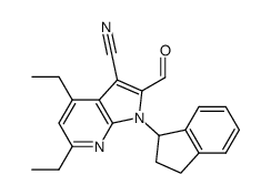 1-(2,3-dihydro-1H-inden-1-yl)-4,6-diethyl-2-formyl-1H-pyrrolo[2,3-b]pyridine-3-carbonitrile Structure