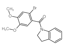 (2-bromo-4,5-dimethoxy-phenyl)-(2,3-dihydroindol-1-yl)methanone structure