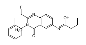 N-[2-(fluoromethyl)-3-(2-methylphenyl)-4-oxoquinazolin-6-yl]butanamide,hydrate Structure