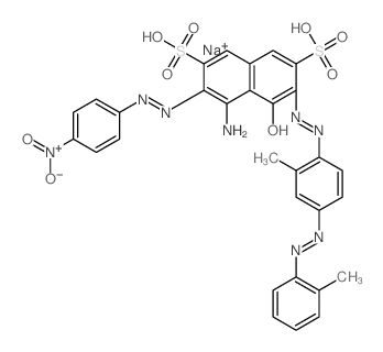 2,7-Naphthalenedisulfonicacid,4-amino-5-hydroxy-6-[2-[2-methyl-4-[2-(2-methylphenyl)diazenyl]phenyl]diazenyl]-3-[2-(4-nitrophenyl)diazenyl]-,sodium salt (1:2) picture