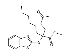 2-benzothiazol-2-ylsulfanyl-2-(3-oxo-butyl)-octanoic acid methyl ester结构式