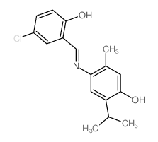 Phenol,4-[[(5-chloro-2-hydroxyphenyl)methylene]amino]-5-methyl-2-(1-methylethyl)- structure