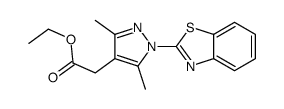 ethyl 2-[1-(1,3-benzothiazol-2-yl)-3,5-dimethylpyrazol-4-yl]acetate结构式