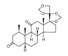 1β-Methyl-17,20,20,21-bis-methylendioxy-5β-pregnan-3,11-dion Structure