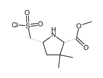 methyl 5-((chlorosulfonyl)methyl)-3,3-dimethylpyrrolidine-2-carboxylate结构式