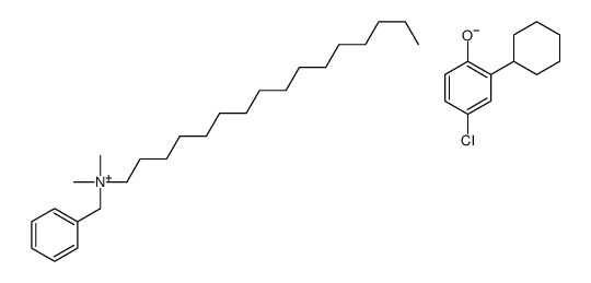 benzyl(hexadecyl)dimethylammonium, salt with 4-chloro-2-cyclohexylphenol (1:1)结构式