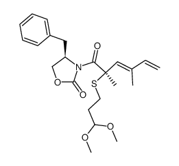 (R)-4-benzyl-3-[(R,E)-2-(3,3-dimethoxypropylthio)-2,4-dimethylhexa-3,5-dienoyl]oxazolidin-2-one Structure