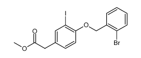 Benzeneacetic acid, 4-[(2-bromophenyl)methoxy]-3-iodo-, methyl ester Structure