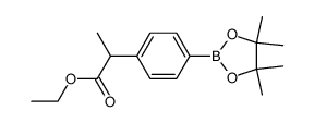 ethyl 2-(4-(4,4,5,5-tetramethyl-1,3,2-dioxaborolan-2-yl)phenyl)propanoate结构式