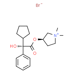 Pyrrolidinium, 3-[(cyclopentylhydroxyphenylacetyl)oxy]-1,1-dimethyl-, bromide, [R-(R*,S*)]-图片