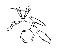 (π-1,3,5-Me3C6H3)(CO)2-chromium-hydrido-triphenylstannyl complex结构式