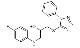 1-(4-fluoroanilino)-3-(1-phenyltetrazol-5-yl)sulfanylpropan-2-ol Structure