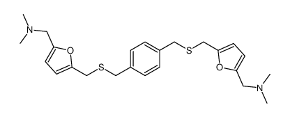 1-[5-[[4-[[5-[(dimethylamino)methyl]furan-2-yl]methylsulfanylmethyl]phenyl]methylsulfanylmethyl]furan-2-yl]-N,N-dimethylmethanamine Structure