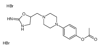 [4-[4-[(2-amino-4,5-dihydro-1,3-oxazol-5-yl)methyl]piperazin-1-yl]phen yl] acetate dihydrobromide structure