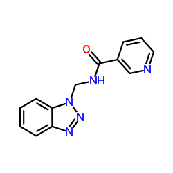 N-Benzotriazol-1-ylmethyl-nicotinamide结构式