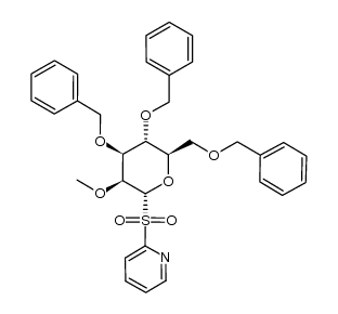 3,4,6-tri-O-benzyl-2-O-methyl-α-D-mannopyranosyl 2-pyridyl sulfone Structure