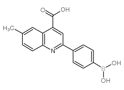 2-(4-二羟基硼)苯基-4-羧基-6-甲基喹啉结构式