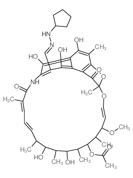 3-(cyclopentylhydrazono-methyl)-rifamycin结构式