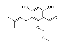 4,6-dihydroxy-2-(methoxymethoxy)-3-(3-methylbut-2-en-1-yl)benzaldehyde structure