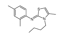 3-butyl-N-(2,4-dimethylphenyl)-4-methyl-1,3-thiazol-2-imine结构式