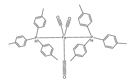 tricarbonyl bis(tri-p-tolylphosphine) iron Structure