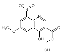 ethyl 6-methoxy-8-nitro-4-oxo-1H-quinoline-3-carboxylate结构式