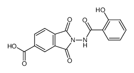 2-(2-hydroxy-benzoylamino)-1,3-dioxo-1,3-dihydro-isoindole-5-carboxylic acid结构式