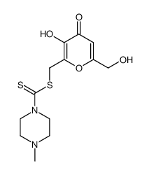 4-methyl-piperazine-1-carbodithioic acid 3-hydroxy-6-hydroxymethyl-4-oxo-4H-pyran-2-ylmethyl ester结构式