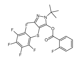 [2-tert-butyl-5-methyl-4-(2,3,4,5,6-pentafluorophenyl)sulfanylpyrazol-3-yl] 2-fluorobenzoate Structure