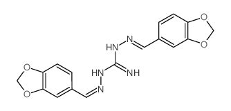 1,2-bis(benzo[1,3]dioxol-5-ylmethylideneamino)guanidine结构式