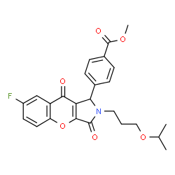 Methyl 4-[7-fluoro-2-(3-isopropoxypropyl)-3,9-dioxo-1,2,3,9-tetrahydrochromeno[2,3-c]pyrrol-1-yl]benzoate structure