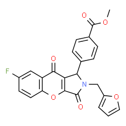 Methyl 4-[7-fluoro-2-(2-furylmethyl)-3,9-dioxo-1,2,3,9-tetrahydrochromeno[2,3-c]pyrrol-1-yl]benzoate结构式