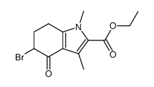 5-bromo-2-carbethoxy-1,3-dimethyl-4-oxo-3,5,6,7-tetrahydroindole Structure