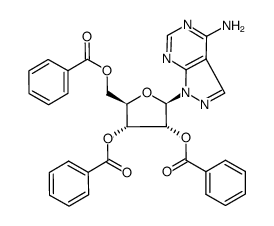 4-amino-1-(2,3,5-tri-O-benzoyl-β-D-ribofuranosyl)-1H-pyrazolo[3,4-d]pyrimidine结构式