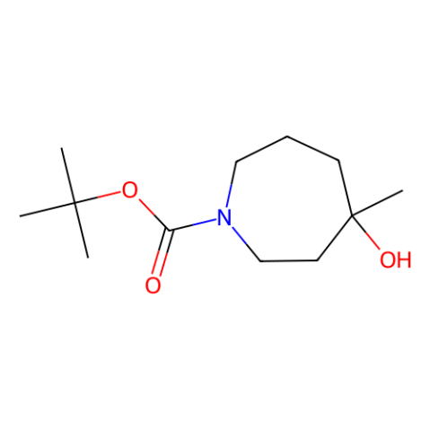 2-Methyl-2-propanyl 4-hydroxy-4-methyl-1-azepanecarboxylate结构式