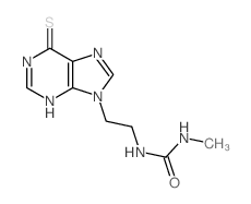 3-methyl-1-[2-(6-sulfanylidene-3H-purin-9-yl)ethyl]urea structure